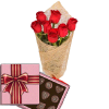 Фото товара 7 красных роз с конфетами в Каменец-Подольском