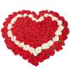 Фото товара 101 троянда серцем: червона, біла, червона в Каменец-Подольском