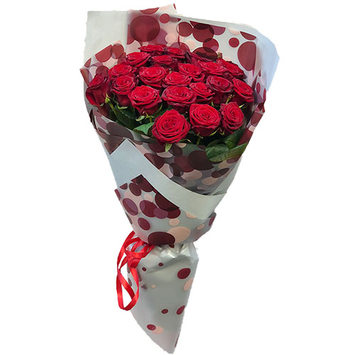 Фото товара 21 красная роза в упаковке в Каменец-Подольском