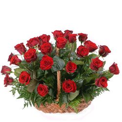 Фото товара 35 червоних троянд в кошику в Каменец-Подольском