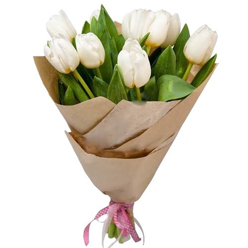 Фото товара 11 білих тюльпанів в Каменец-Подольском