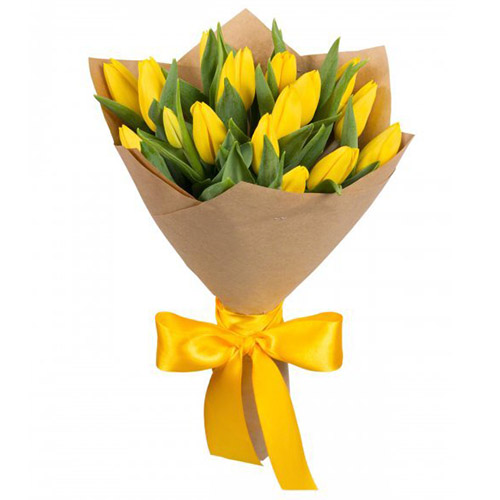 Фото товара 15 жовтих тюльпанів в Каменец-Подольском