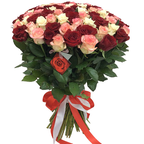 Фото товара 101 роза "Розовый жемчуг" в Каменец-Подольском