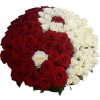 Фото товара 101 троянда "Інь-Янь" у кошику в Каменец-Подольском