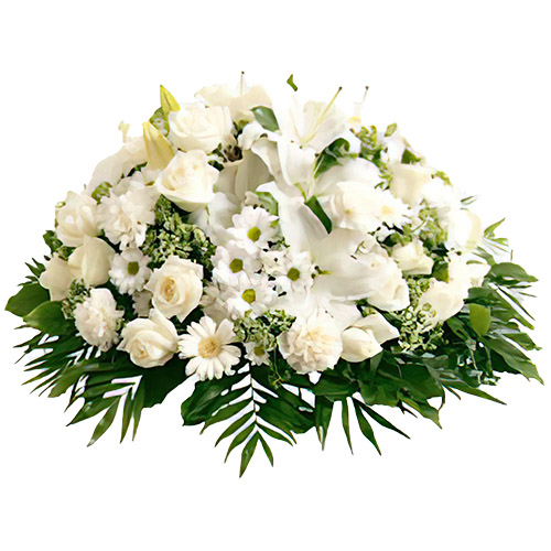 украшение на гроб, икебана из живых цветов «Роза Подолья»