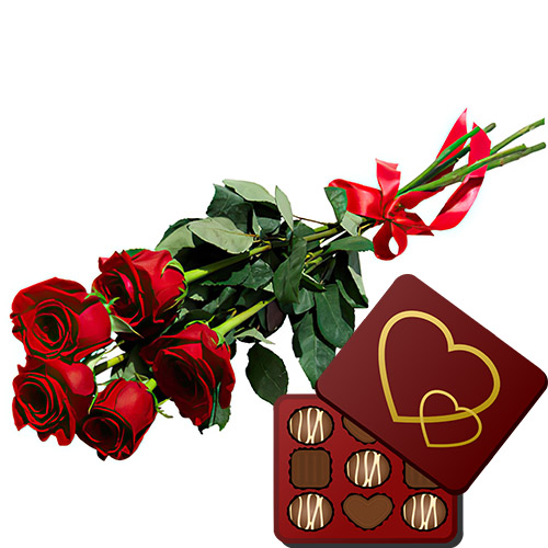 Фото товара 5 красных роз с конфетами в Каменец-Подольском