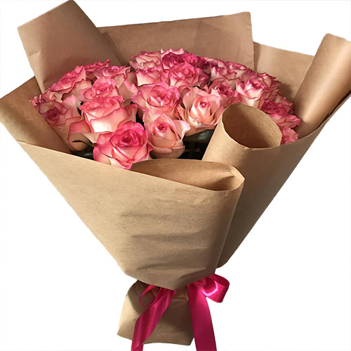 Фото товара 25 рожевих троянд в Каменец-Подольском